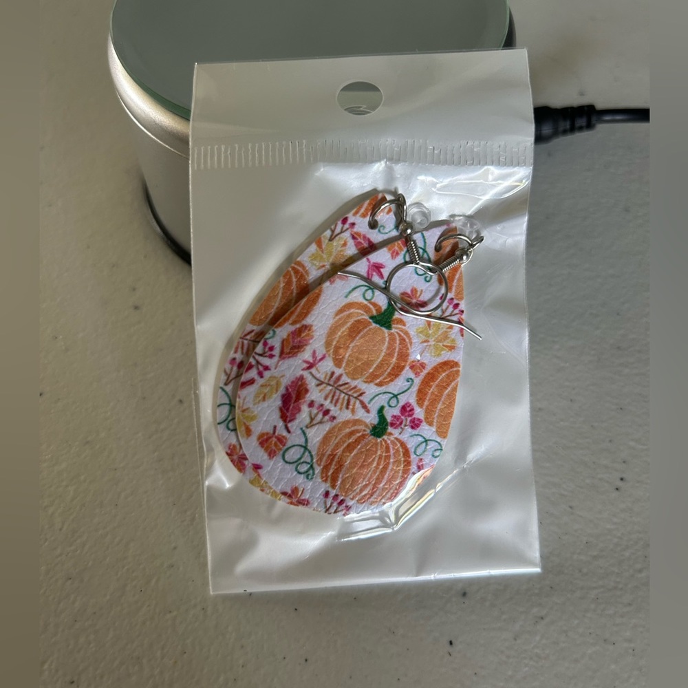 Fall Faux Leather Earrings